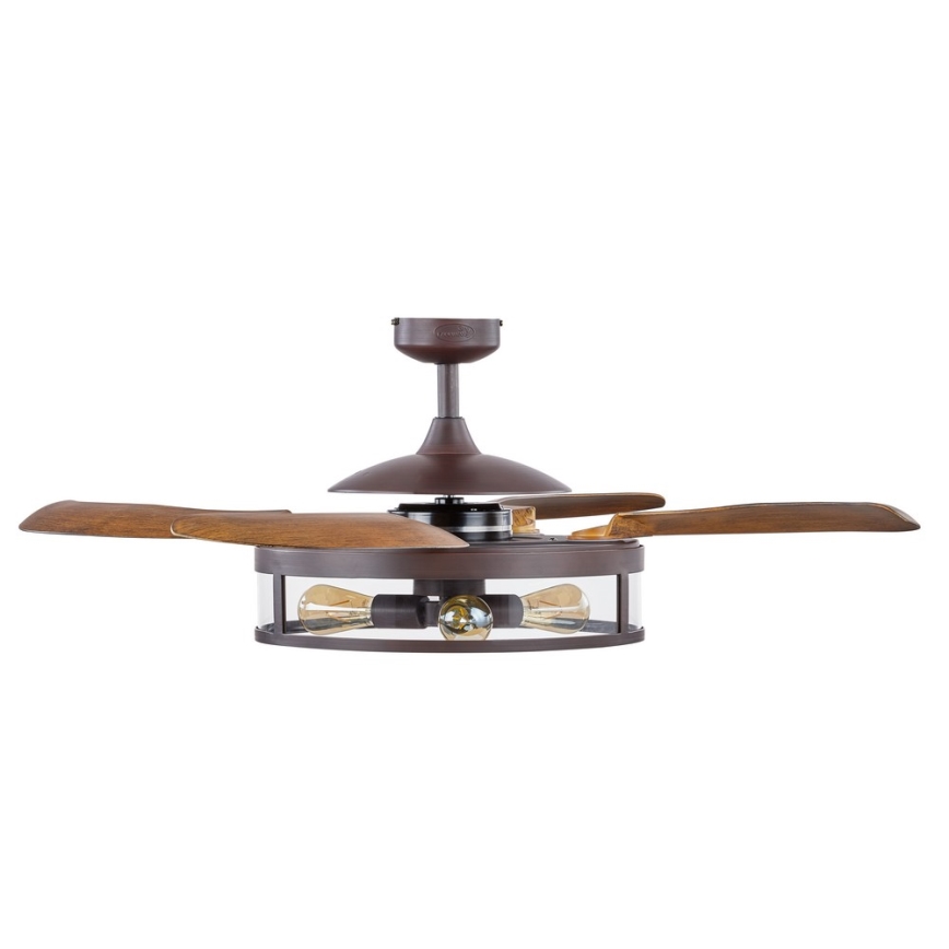 FANAWAY 212925 - LED-Deckenventilator CLASSIC 3xE27/4W/230V braun + Fernbedienung