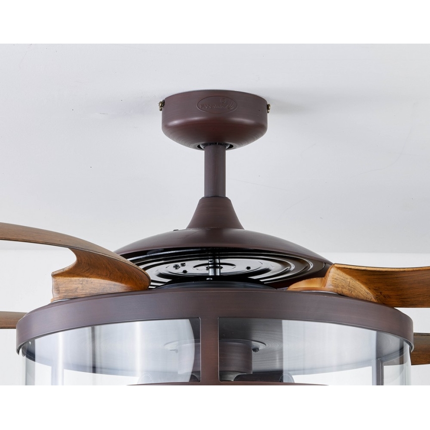 FANAWAY 212925 - LED-Deckenventilator CLASSIC 3xE27/4W/230V braun + Fernbedienung