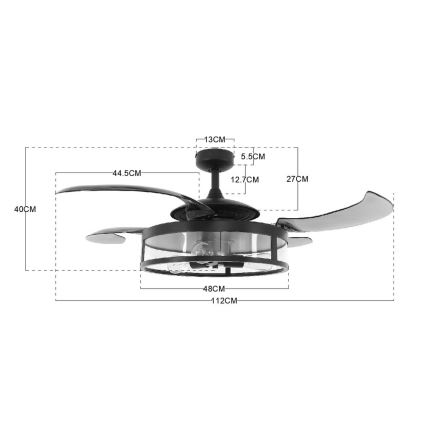FANAWAY 212925 - Ventilateur de plafond LED CLASSIC 3xE27/4W/230V marron + Télécommande