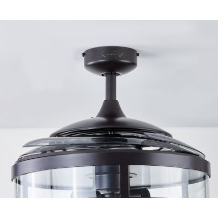 FANAWAY 212927 - LED-Deckenventilator CLASSIC 3xE27/4W/230V schwarz Ø 112 cm + Fernbedienung