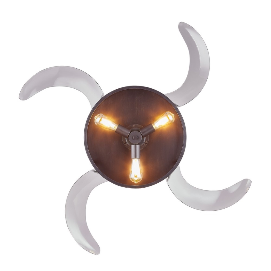 FANAWAY 212927 - Plafoniera LED CLASSIC 3xE27/4W/230V nero + telecomando