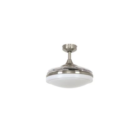 FANAWAY 212982 - Deckenventilator EVORA 2xE27/20W/230V glänzendes Chrom + Fernbedienung