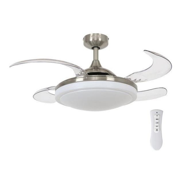 FANAWAY 212982 - Ventilatore da soffitto EVORA 2xE27/20W/230V cromo lucido + telecomando