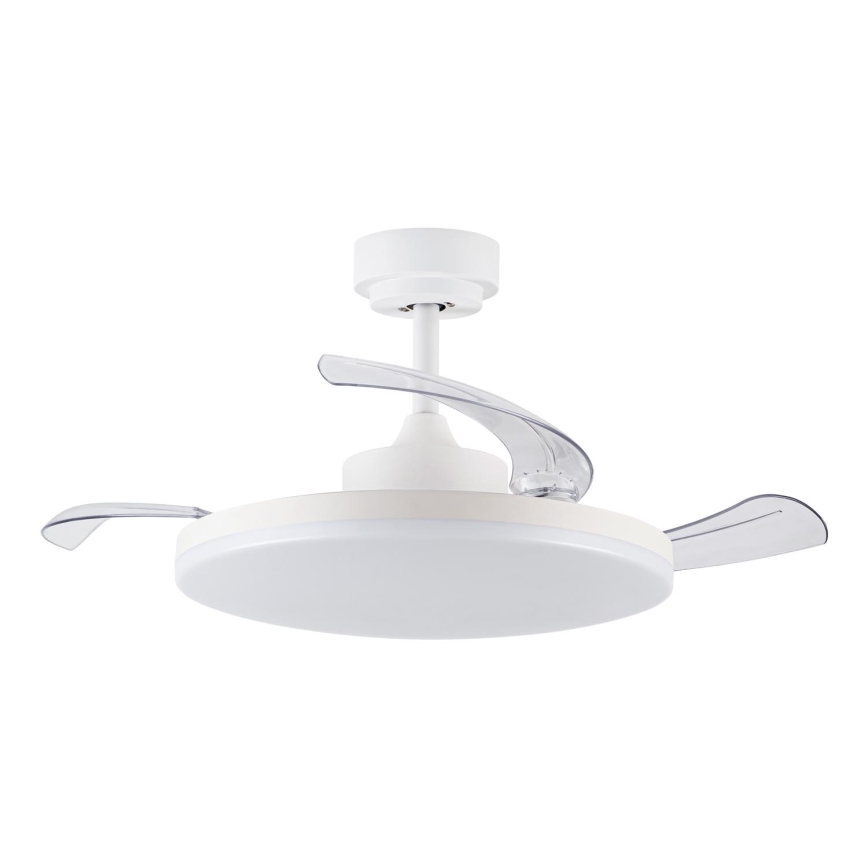 FANAWAY 21612949 - Dimmbarer LED-Deckenventilator STROLL LED/30W/230V 2700/3500/5000K d 106 cm weiß/klar + Fernbedienung