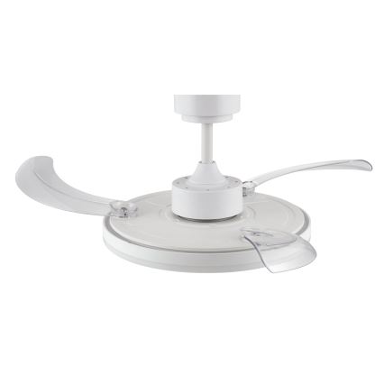 FANAWAY 21612949 - Dimmbarer LED-Deckenventilator STROLL LED/30W/230V 2700/3500/5000K d 106 cm weiß/klar + Fernbedienung