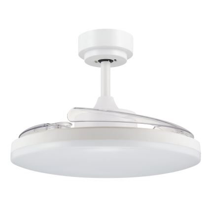 FANAWAY 21612949 - Ventilateur de plafond à intensité variable STROLL LED/30W/230V 2700/3500/5000K d. 106 cm blanc/transparent + télécommande
