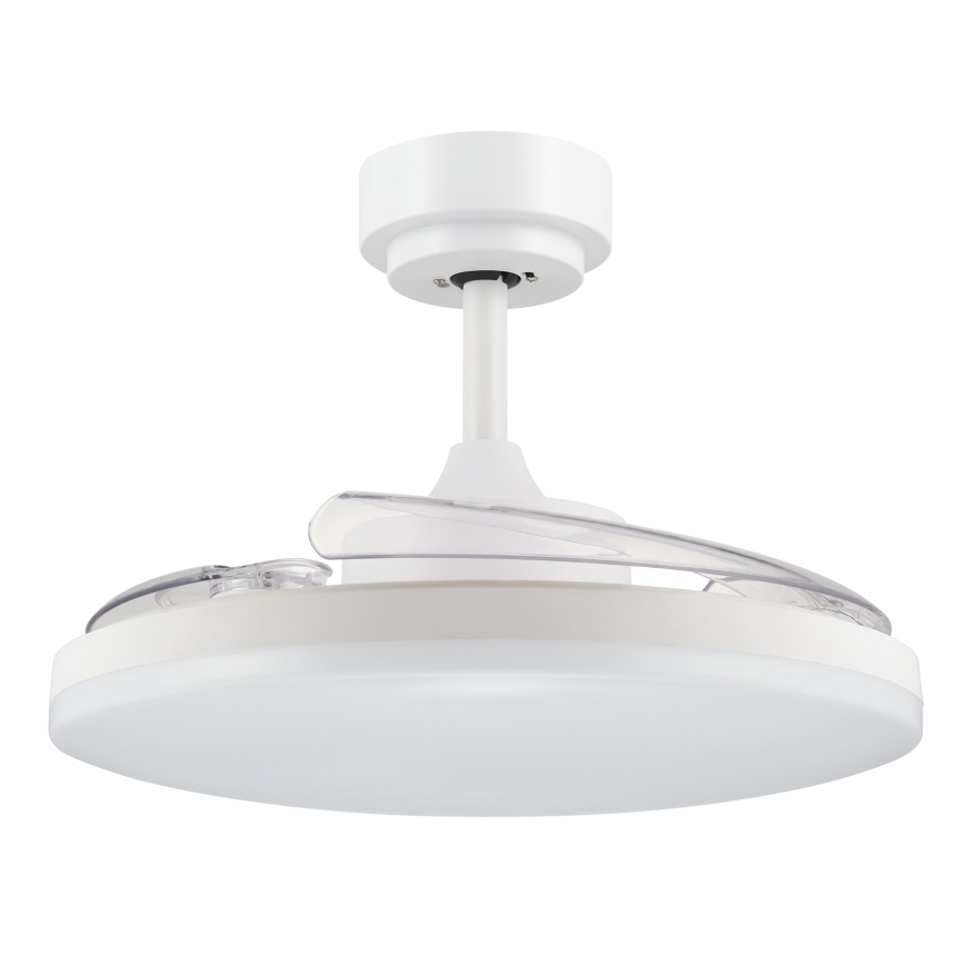 FANAWAY 21612949 - Ventilateur de plafond à intensité variable STROLL LED/30W/230V 2700/3500/5000K d. 106 cm blanc/transparent + télécommande