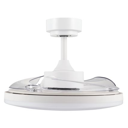 FANAWAY 21612949 - Ventilateur de plafond à intensité variable STROLL LED/30W/230V 2700/3500/5000K d. 106 cm blanc/transparent + télécommande