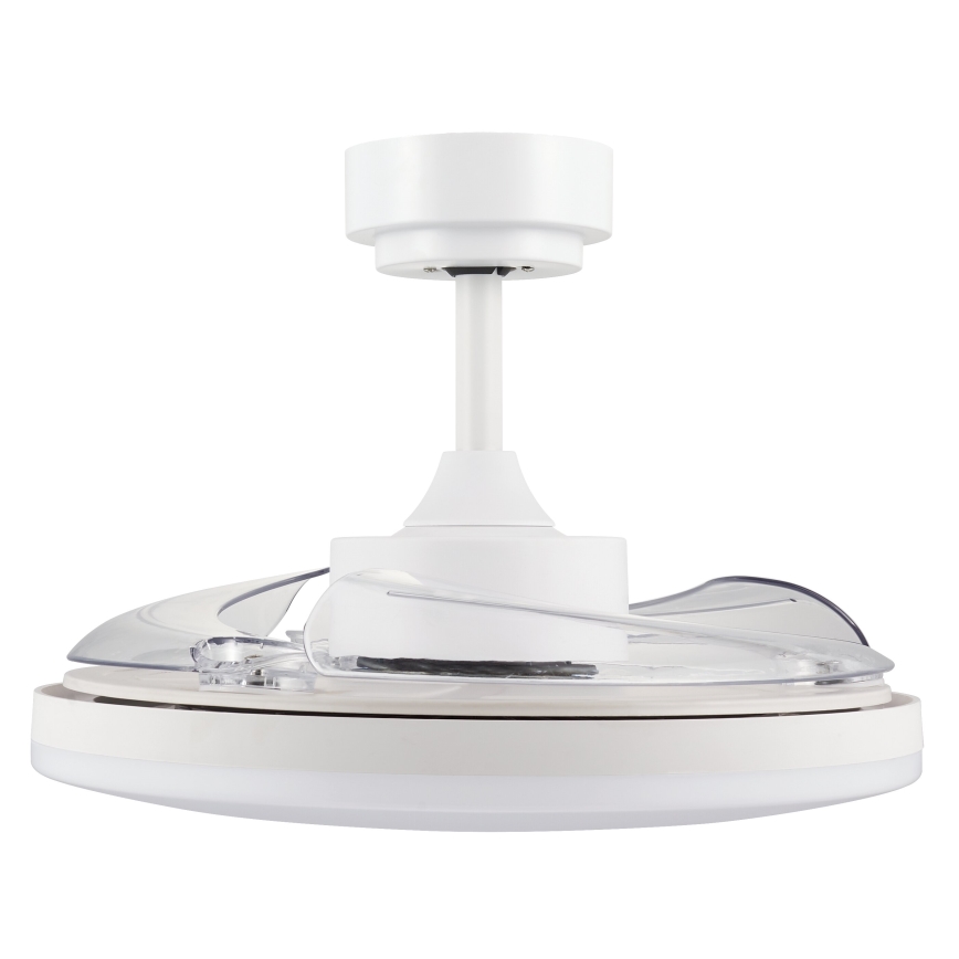 FANAWAY 21612949 - Ventilateur de plafond à intensité variable STROLL LED/30W/230V 2700/3500/5000K d. 106 cm blanc/transparent + télécommande