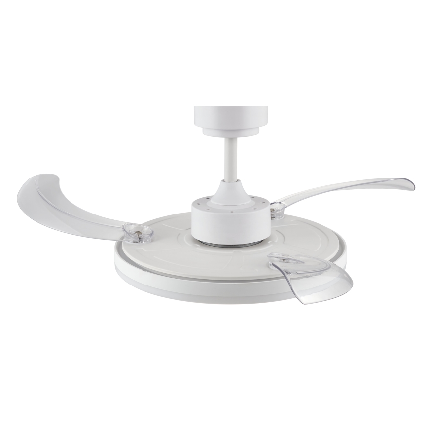 FANAWAY 21612949 - Ventilateur de plafond à intensité variable STROLL LED/30W/230V 2700/3500/5000K d. 106 cm blanc/transparent + télécommande
