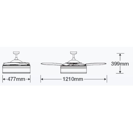 FANAWAY 511030 - LED-Deckenventilator FRASER 3xE27/20W/230V weiß + Fernbedienung