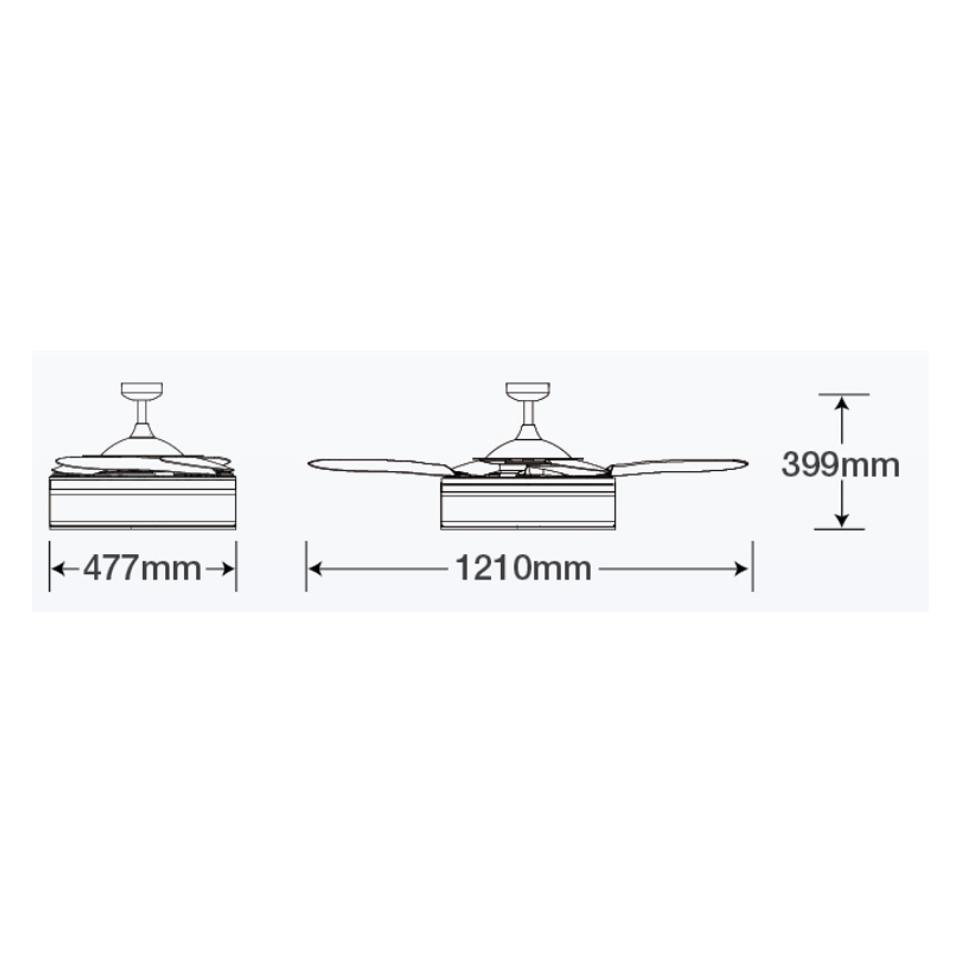 FANAWAY 511030 - Plafoniera LED FRASER 3xE27/20W/230V bianco + telecomando
