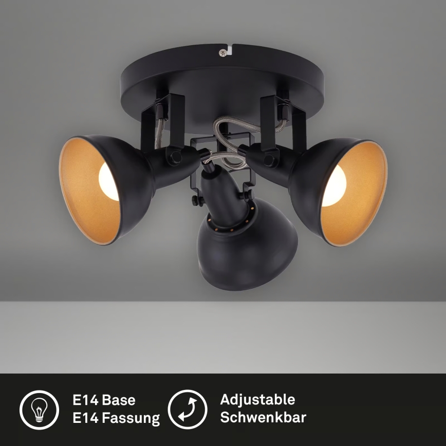 Faretto 3xE14/40W/230V nero