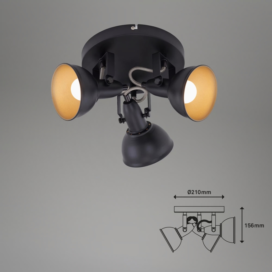 Faretto 3xE14/40W/230V nero