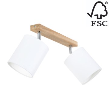 Faretto APRILLIA 2xE27/25W/230V quercia bianca - certificato FSC