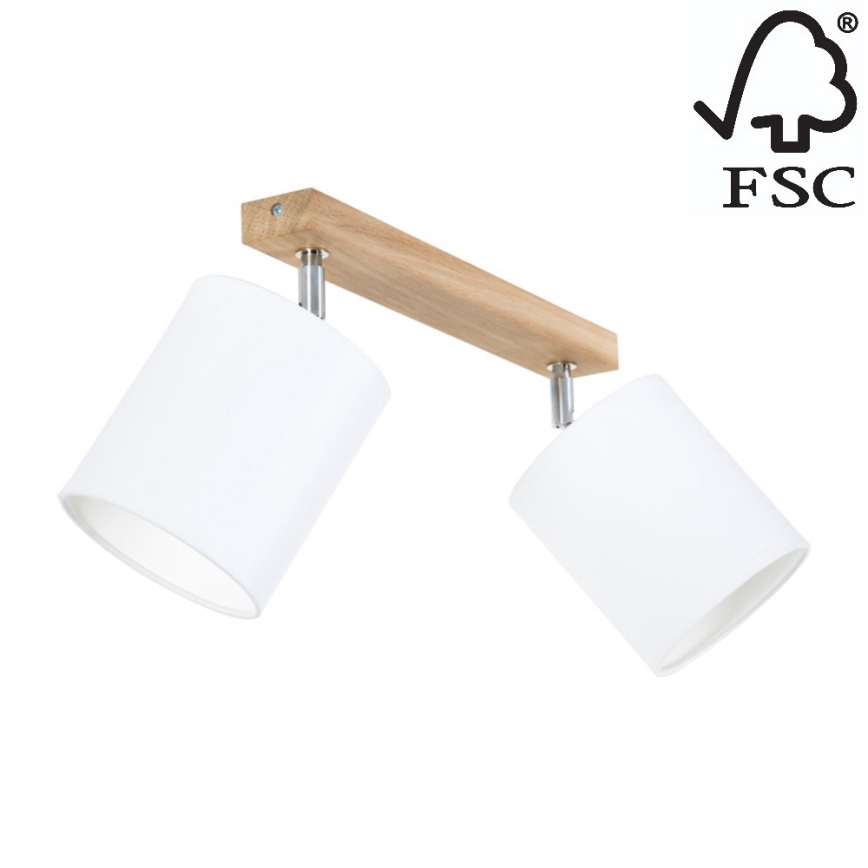 Faretto APRILLIA 2xE27/25W/230V quercia bianca - certificato FSC