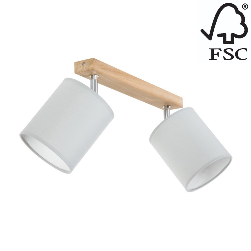Faretto APRILLIA 2xE27/25W/230V quercia grigia - certificato FSC