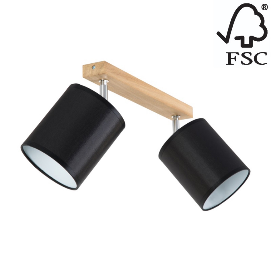 Faretto APRILLIA 2xE27/25W/230V quercia nera - certificato FSC