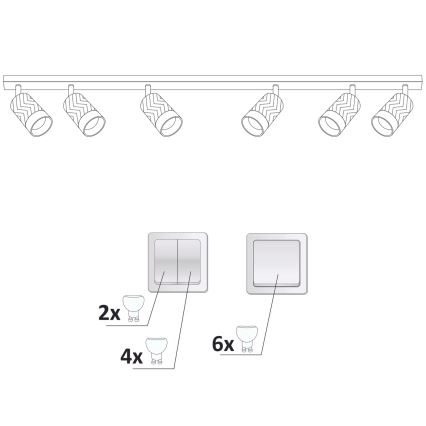 Faretto ARRAS 6xGU10/10W/230V bianco