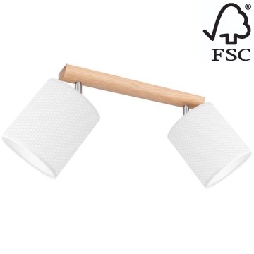Faretto BENITA 2xE27/25W/230V bianco/quercia – FSC certificato