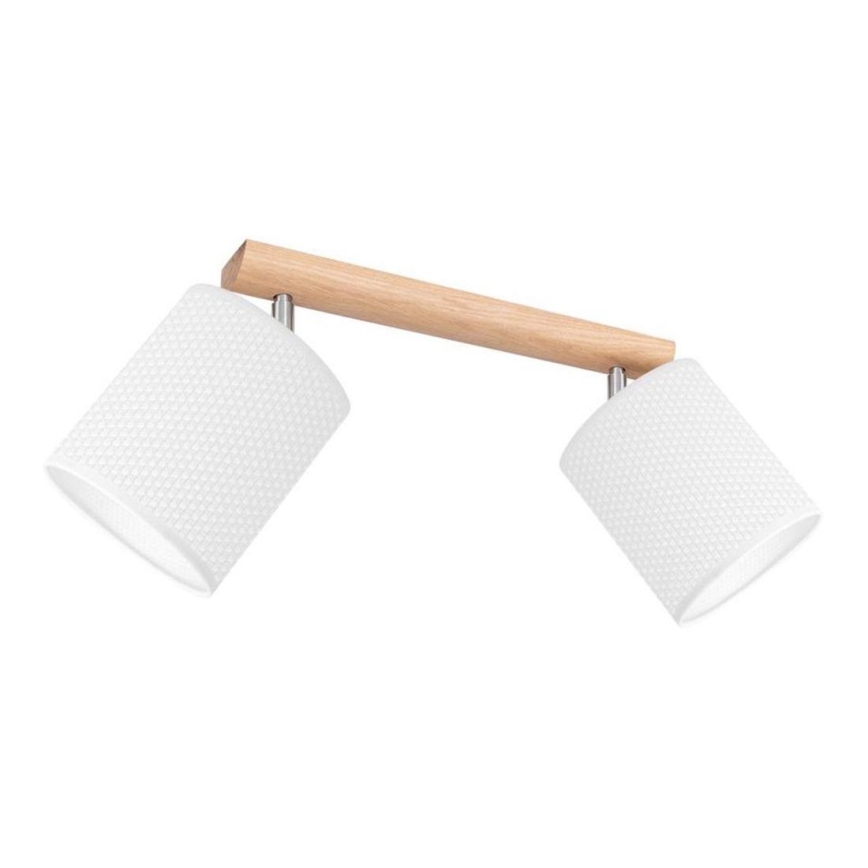 Faretto BENITA 2xE27/25W/230V bianco/quercia