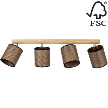 Faretto BENITA 4xE27/25W/230V marrone/quercia – FSC certificato