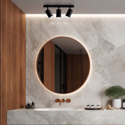 LED RGBW faretto da bagno dimmerabile TURYN 3xGU10/6W/230V 3000K Wi-Fi IP44 nero