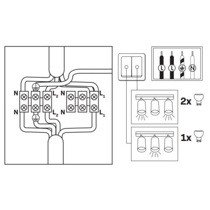 LED RGBW faretto da bagno dimmerabile TURYN 3xGU10/6W/230V 3000K Wi-Fi IP44 nero