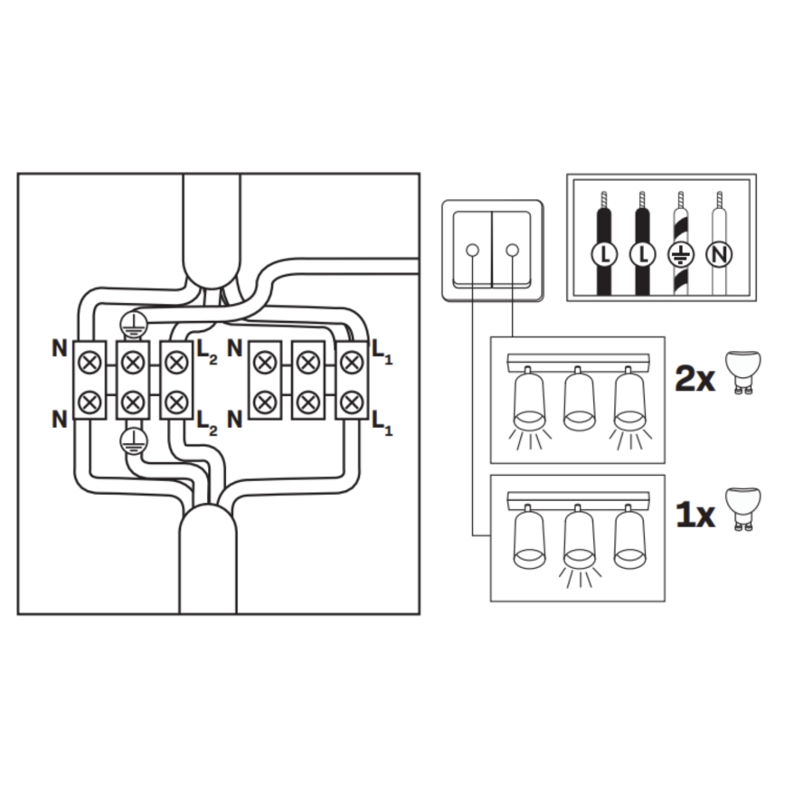 LED RGBW faretto da bagno dimmerabile TURYN 3xGU10/6W/230V 3000K Wi-Fi IP44 nero