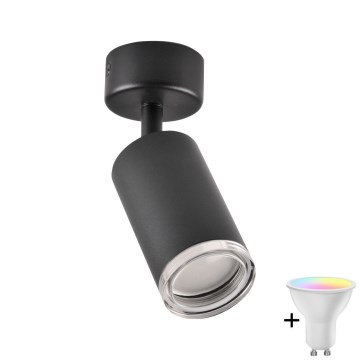 Faretto da bagno LED RGBW dimmerabile TURYN 1xGU10/6W/230V 3000K Wi-Fi IP44 nero