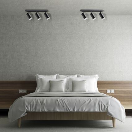 LED RGBW dimmerabile faretto da bagno TURYN 3xGU10/4,8W/230V 3000K IP44 nero + telecomando