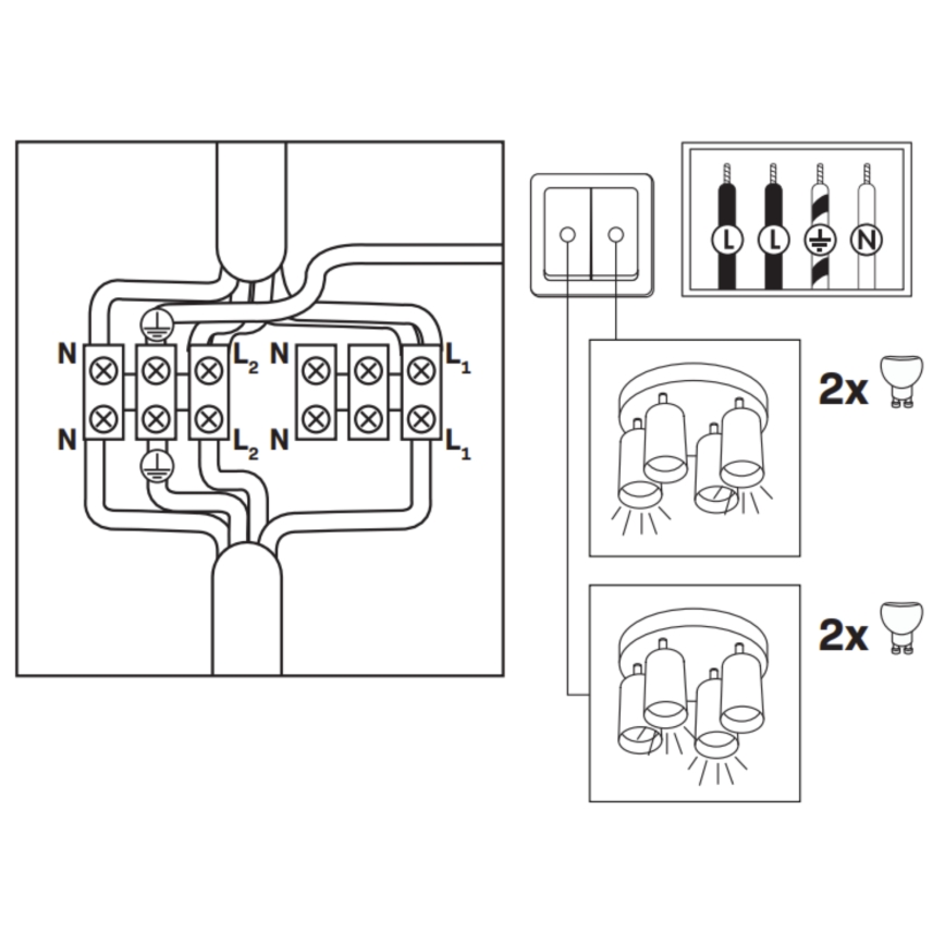 Faretto da bagno LED RGBW dimmerabile TURYN 4xGU10/6,5W/230V 2700-6500K Wi-Fi IP44 bianco