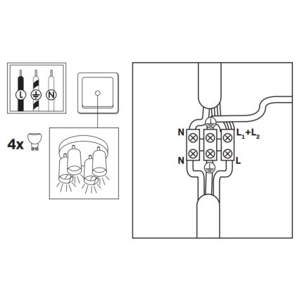 Faretto da bagno LED RGBW dimmerabile TURYN 4xGU10/6,5W/230V 2700-6500K Wi-Fi IP44 bianco