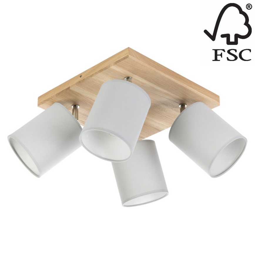 Faretto da binario APRILLIA 4xE27/25W/230V quercia/grigio- certificato FSC