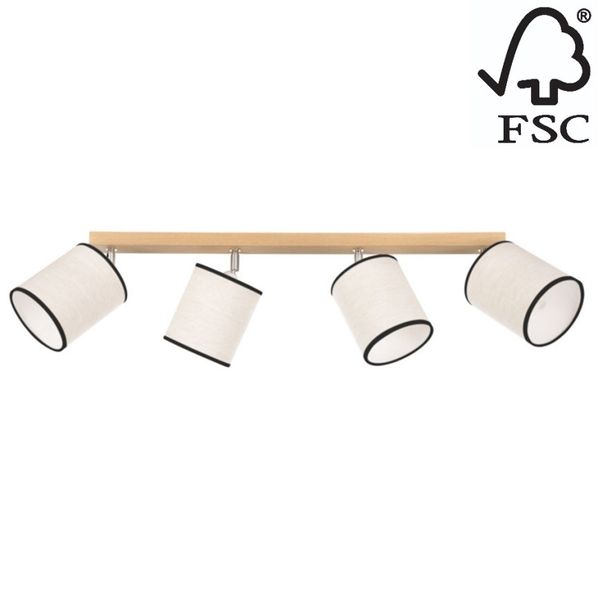 Faretto da binario BOHO 4xE27/25W/230V quercia- certificato FSC