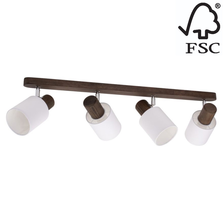Faretto da binario TRENDY 4xE27/15W/230V noce - certificato FSC
