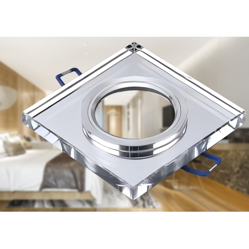 Faretto da incasso 1xGU10/MR16/10W/230V 9x9 cm cromo lucido