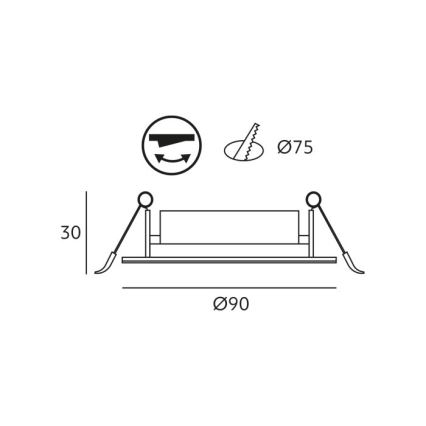 Faretto da incasso LED BRINO LED/3/5/7W/230V 3000/4000/6500K nero