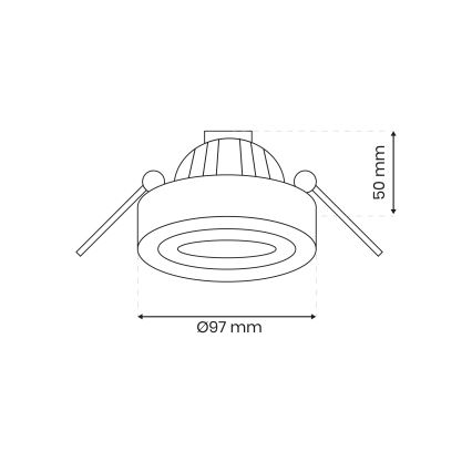 Faretto da incasso NUSA 1xGU5,3/MR16/50W/12V arrotondato nero