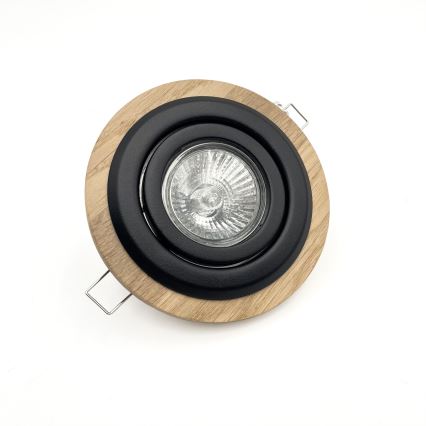 Faretto da incasso TOBBY 1xGU10/20W/230V Ø 11,5 cm rovere/nero