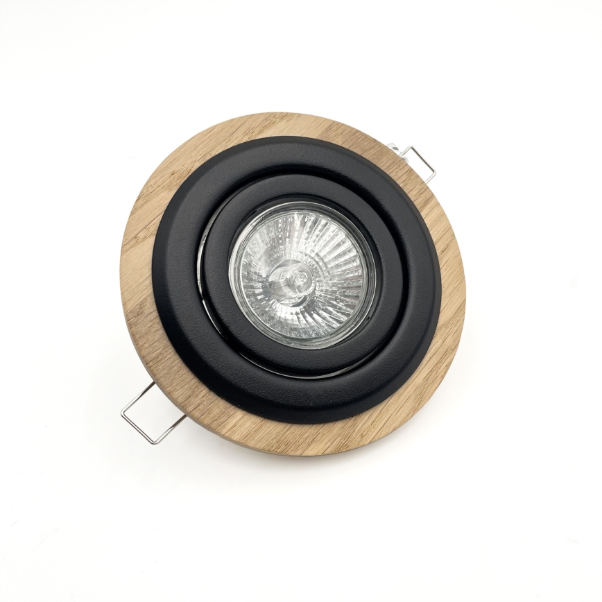 Faretto da incasso TOBBY 1xGU10/20W/230V Ø 11,5 cm rovere/nero