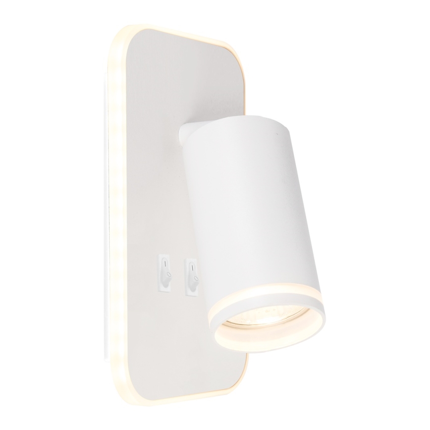 Faretto da parete a LED PIPE 1xGU10/10W/230V + LED/6W bianco