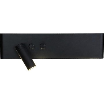 Faretto da parete a LED RESORT LED/10W/230V + LED/3W, nero, lato sinistro