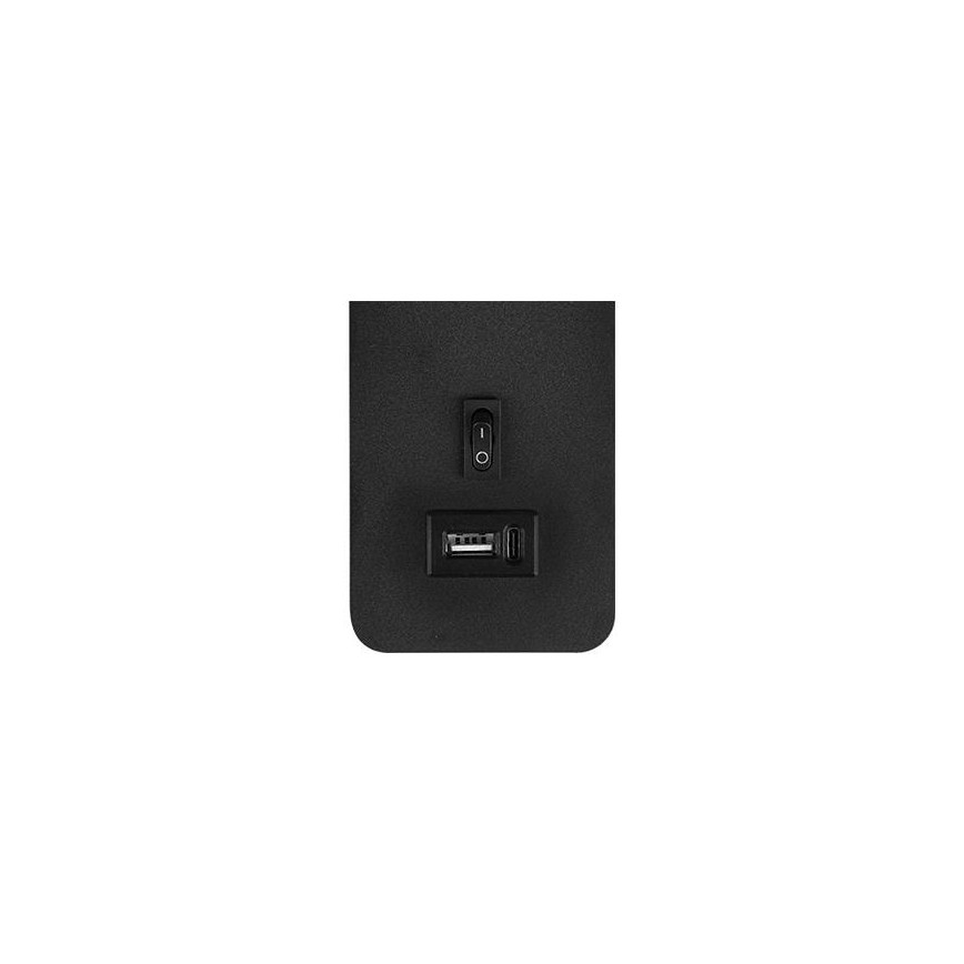 Faretto da parete con caricatore USB 1xG9/35W/230V nero/oro