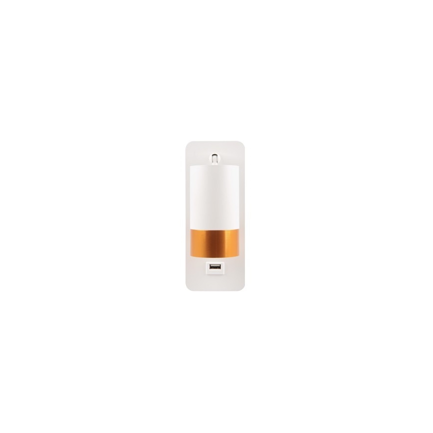 Faretto da parete con caricatore USB 1xGU10/35W/230V bianco/oro