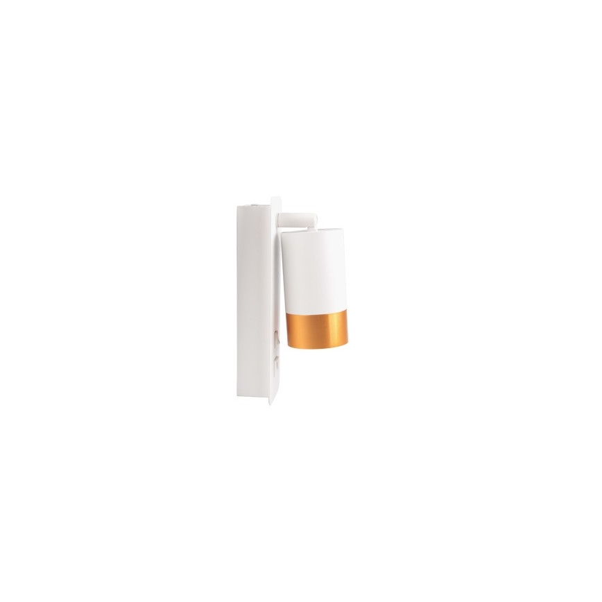 Faretto da parete con caricatore USB 1xGU10/35W/230V bianco/oro