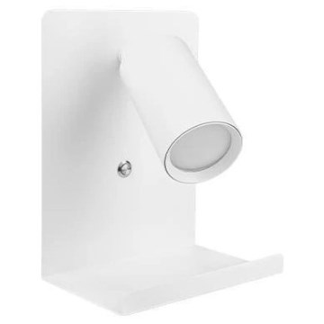 Faretto da parete con mensola e USB caricatore 1xGU10/35W/230V bianco