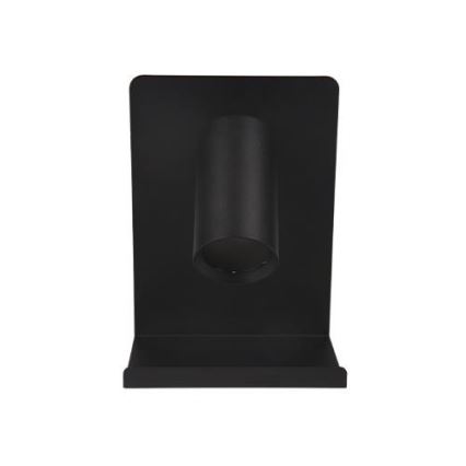 Faretto da parete con mensola e USB caricatore 1xGU10/35W/230V nero