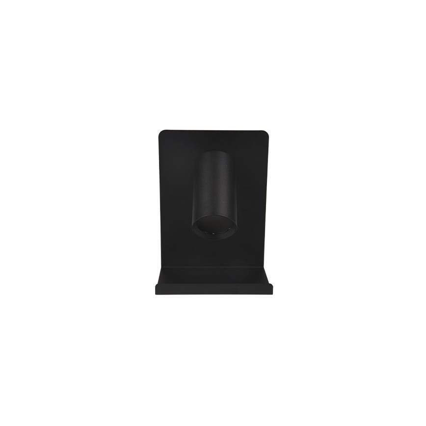 Faretto da parete con mensola e USB caricatore 1xGU10/35W/230V nero
