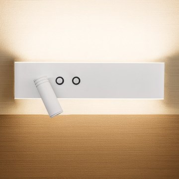 Faretto da parete LED RESORT LED/10W/230V + LED/3W, bianco, sinistro